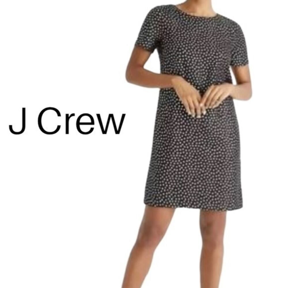 J Crew Black Metallic Gold Hearts Dress Size 0 Feminine